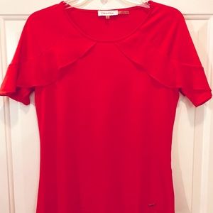CUTE PINK CALVIN KLEIN TOP WITH RUFFLES. YOU ARE GOING TO LOVE. LIKE NEW.